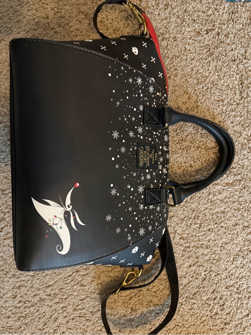 Loungefly Black & Red The Nightmare Before Christmas Zero Satchel